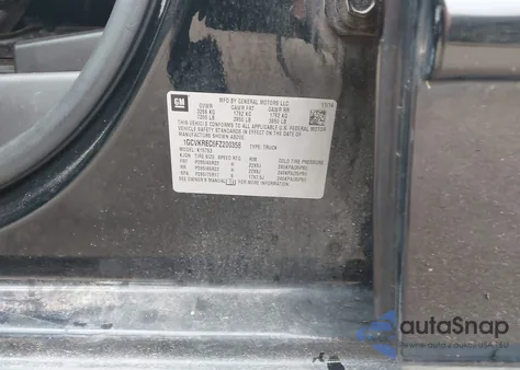 2015 Chevrolet Silverado 1500 1Lt from USA, damaged, VIN 1GCVKREC6FZ200358